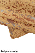 Printed SUEDE goatskin, gliitered spalsh print on leather skin, soft hide with abstract print B15844-MT(ST) La Garzarara