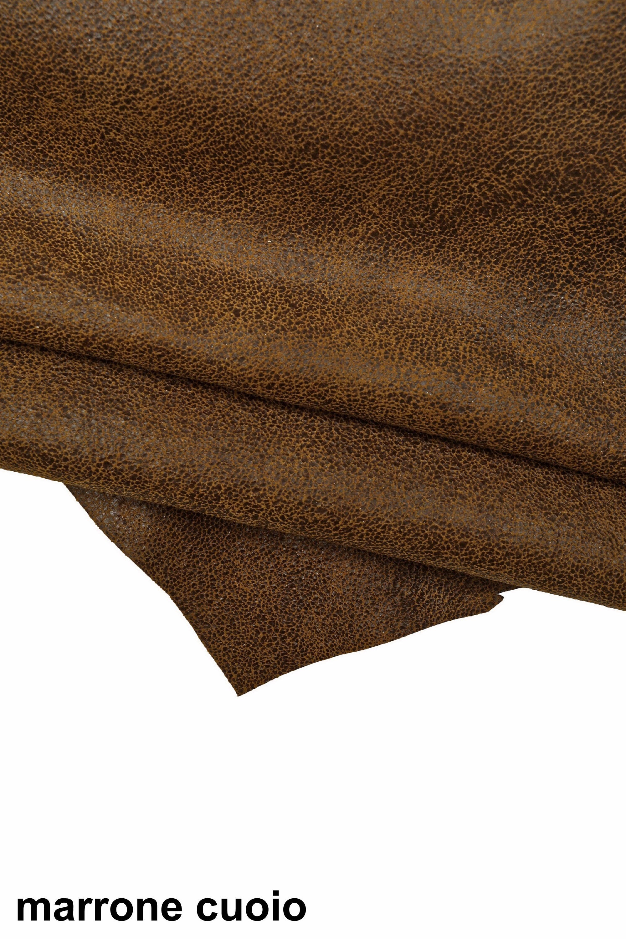 CRACKLED printed leather skin, brown purple textured suede goatskin, crack pattern on sporty soft hide B15954-ST La Garzarara