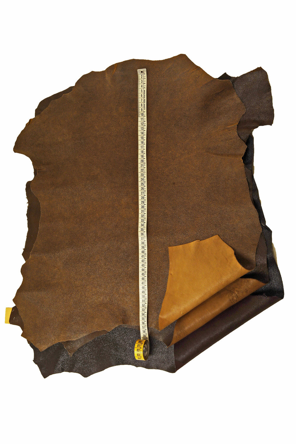 CRACKLED printed leather skin, brown purple textured suede goatskin, crack pattern on sporty soft hide B15954-ST La Garzarara