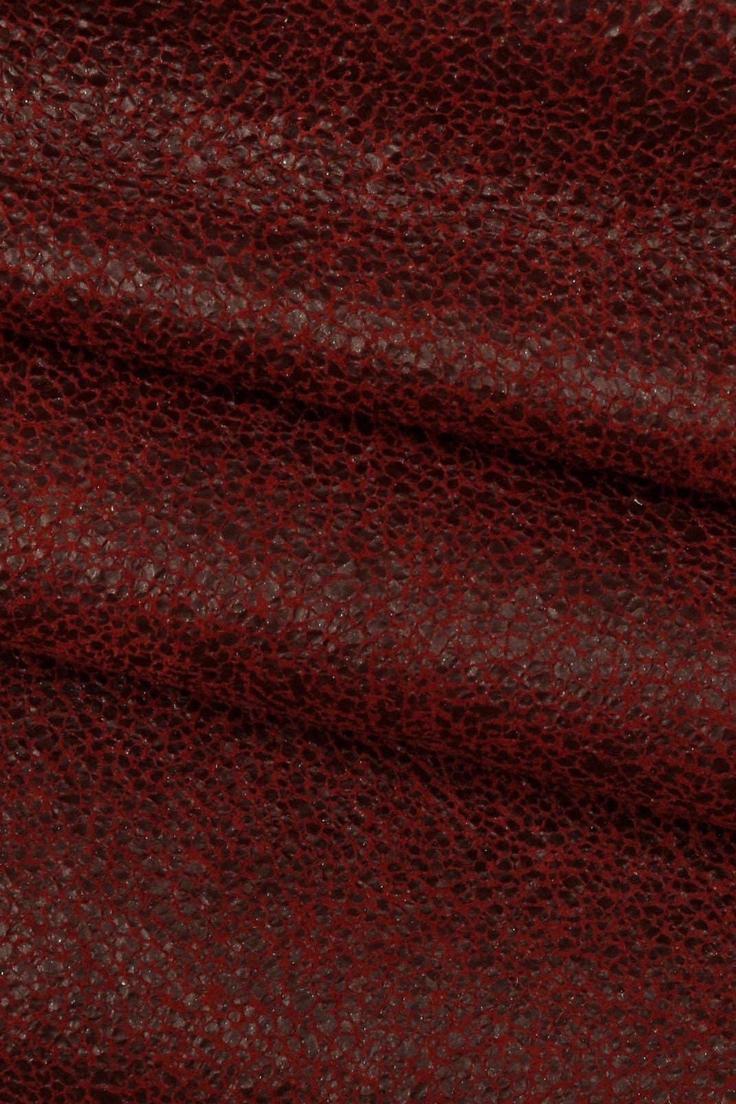 Crackle PRINTED leather skin, brown burgundy green and blue textured suede goatskin crack pattern on sporty soft hide B15955-ST La Garzarara