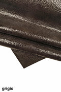 Petroleum green and dark grey PATENT leather hide, crackle like printed cowhide, glossy calfskin, medium softness B15875-ST La Garzarara