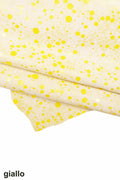 Yellow printed suede goatskin, polka dots textured goatskin, soft fancy skin B15965-ST La Garzarara