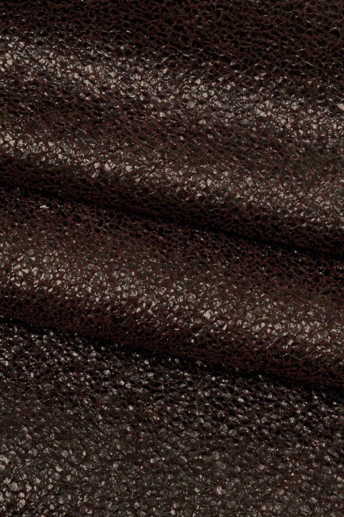 CRACKLED printed leather skin, brown purple textured suede goatskin, crack pattern on sporty soft hide B15954-ST La Garzarara