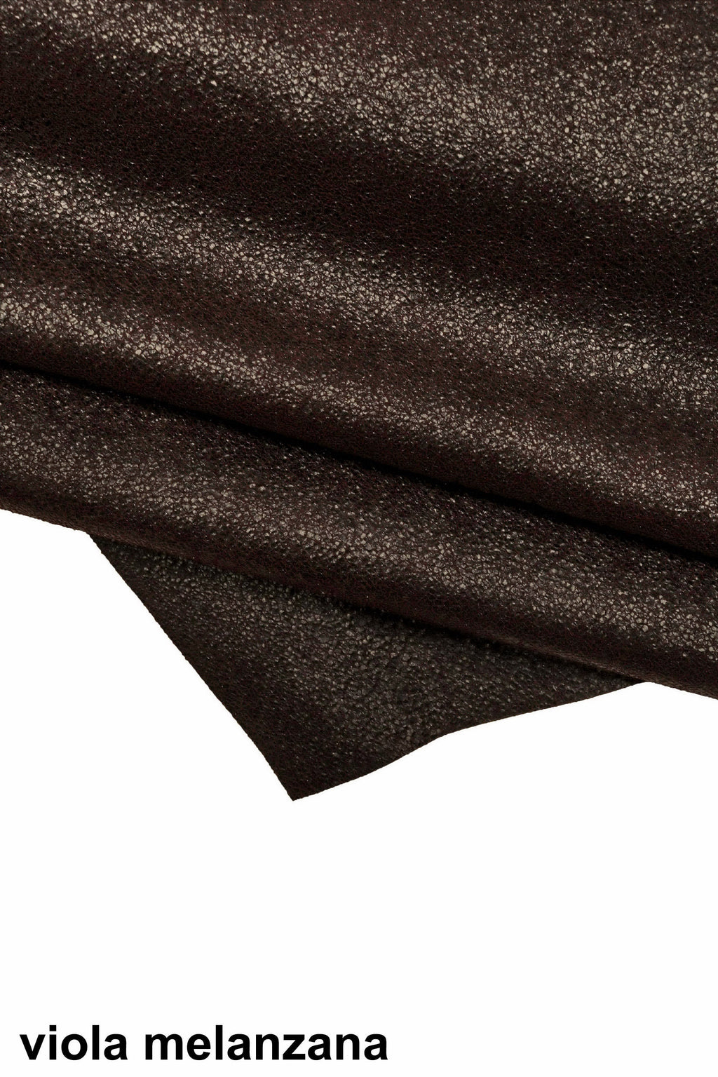 CRACKLED printed leather skin, brown purple textured suede goatskin, crack pattern on sporty soft hide B15954-ST La Garzarara