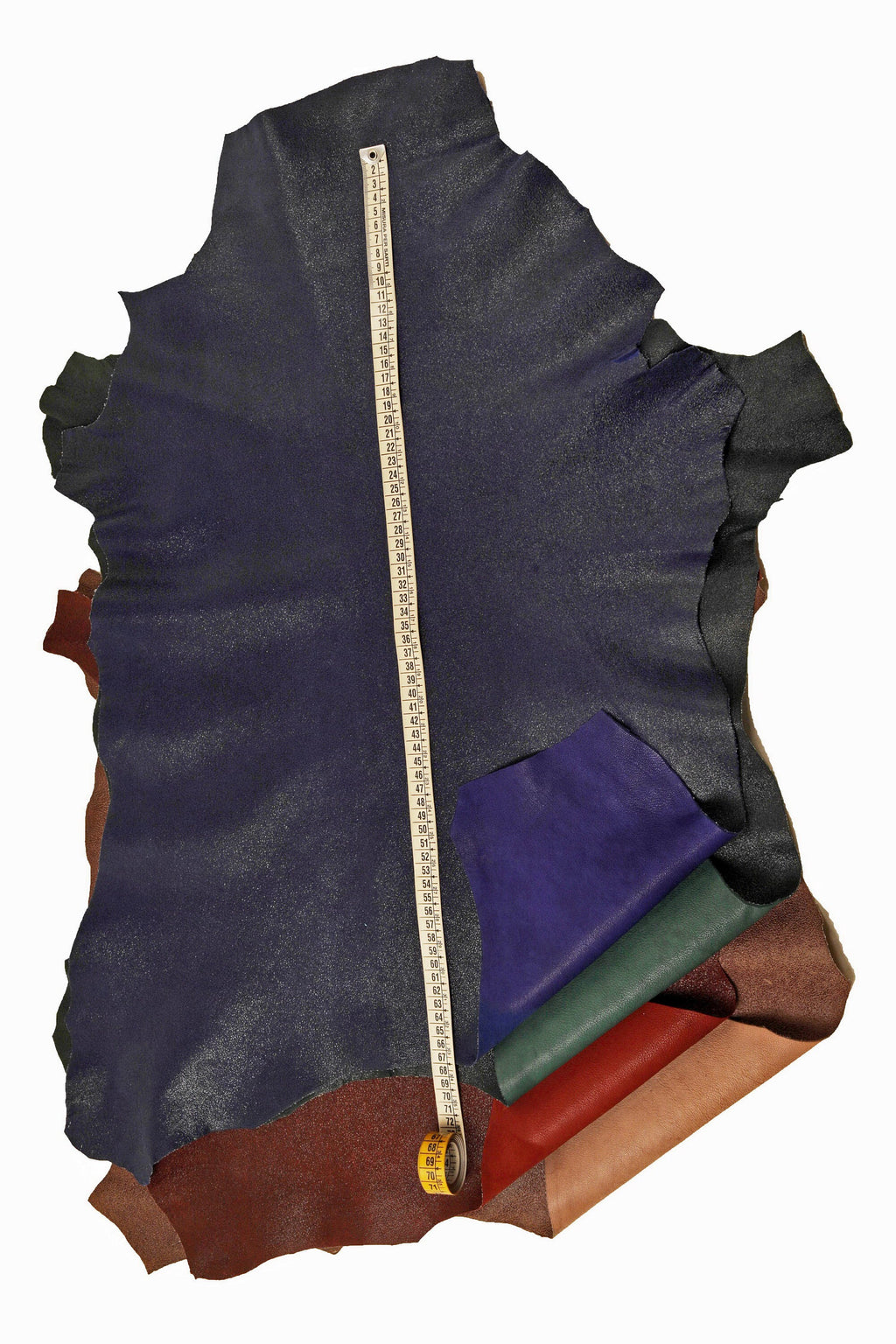Crackle PRINTED leather skin, brown burgundy green and blue textured suede goatskin crack pattern on sporty soft hide B15955-ST La Garzarara