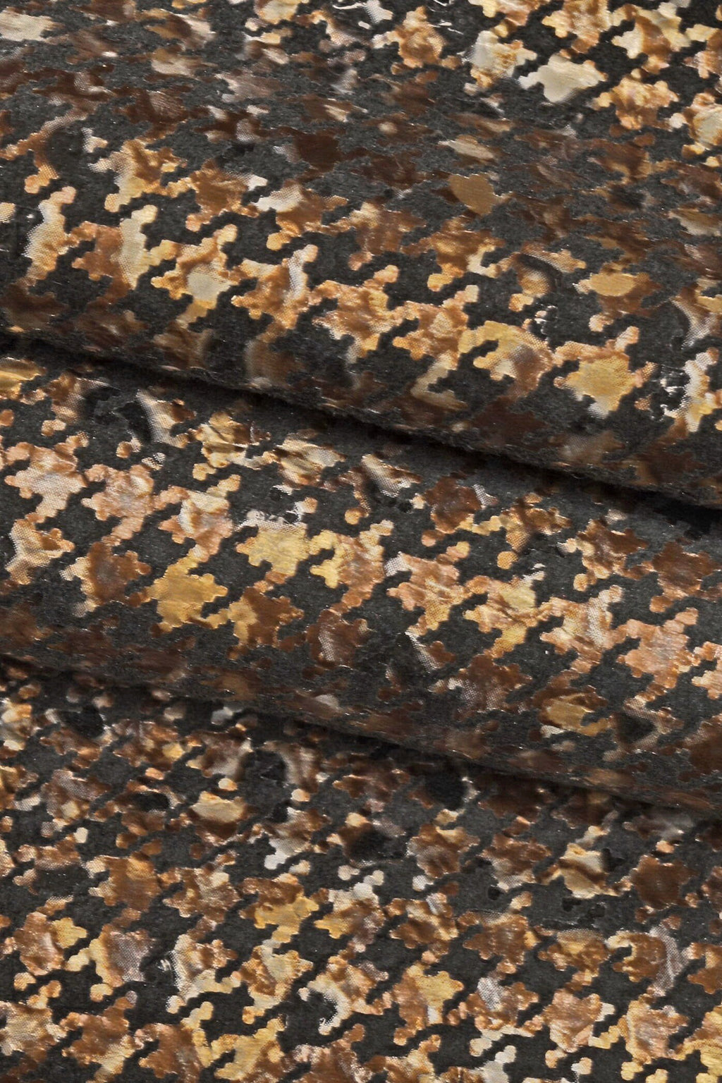 PIED de poule textured leather skin, brown blue gray metallic printed goatskin, bright soft skin B16026-MT(st) La Garzarara