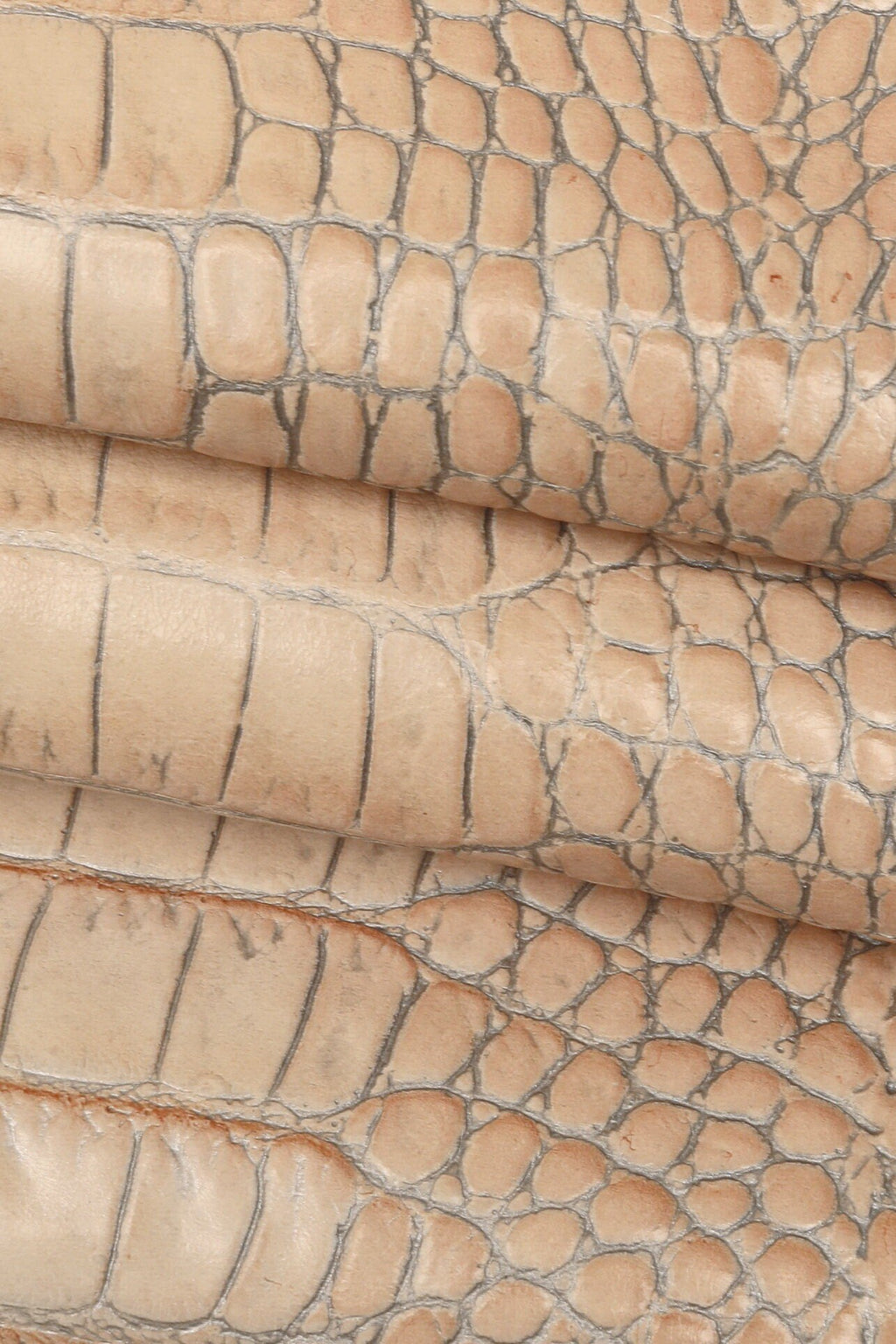 Pastel Croc Leather Hide, | Powder Blue, Stone & Blush Pink Italian Crocodile, Exotic Alligator Embossed Leather B16032-ST La Garzarara