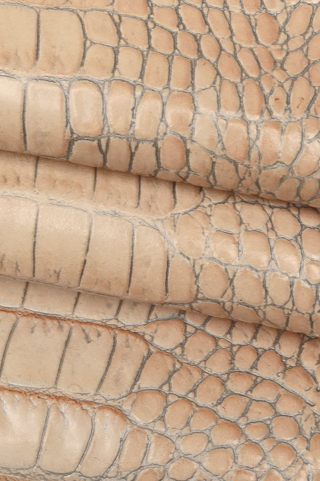 Pastel Croc Leather Hide, | Powder Blue, Stone & Blush Pink Italian Crocodile, Exotic Alligator Embossed Leather B16032-ST La Garzarara