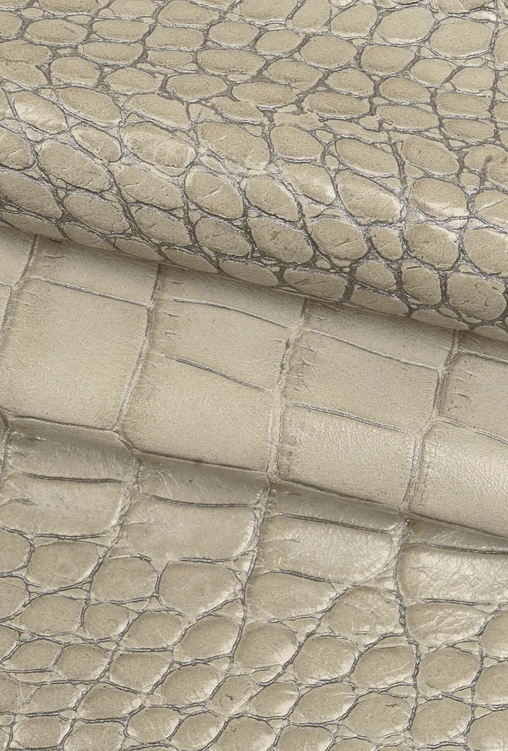 Pastel Croc Leather Hide, | Powder Blue, Stone & Blush Pink Italian Crocodile, Exotic Alligator Embossed Leather B16032-ST La Garzarara