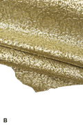 Raised print goatskin leather, green beige metallic stamped skin, bright embossed nubuck goat B15999-MT(ST) La Garzarara