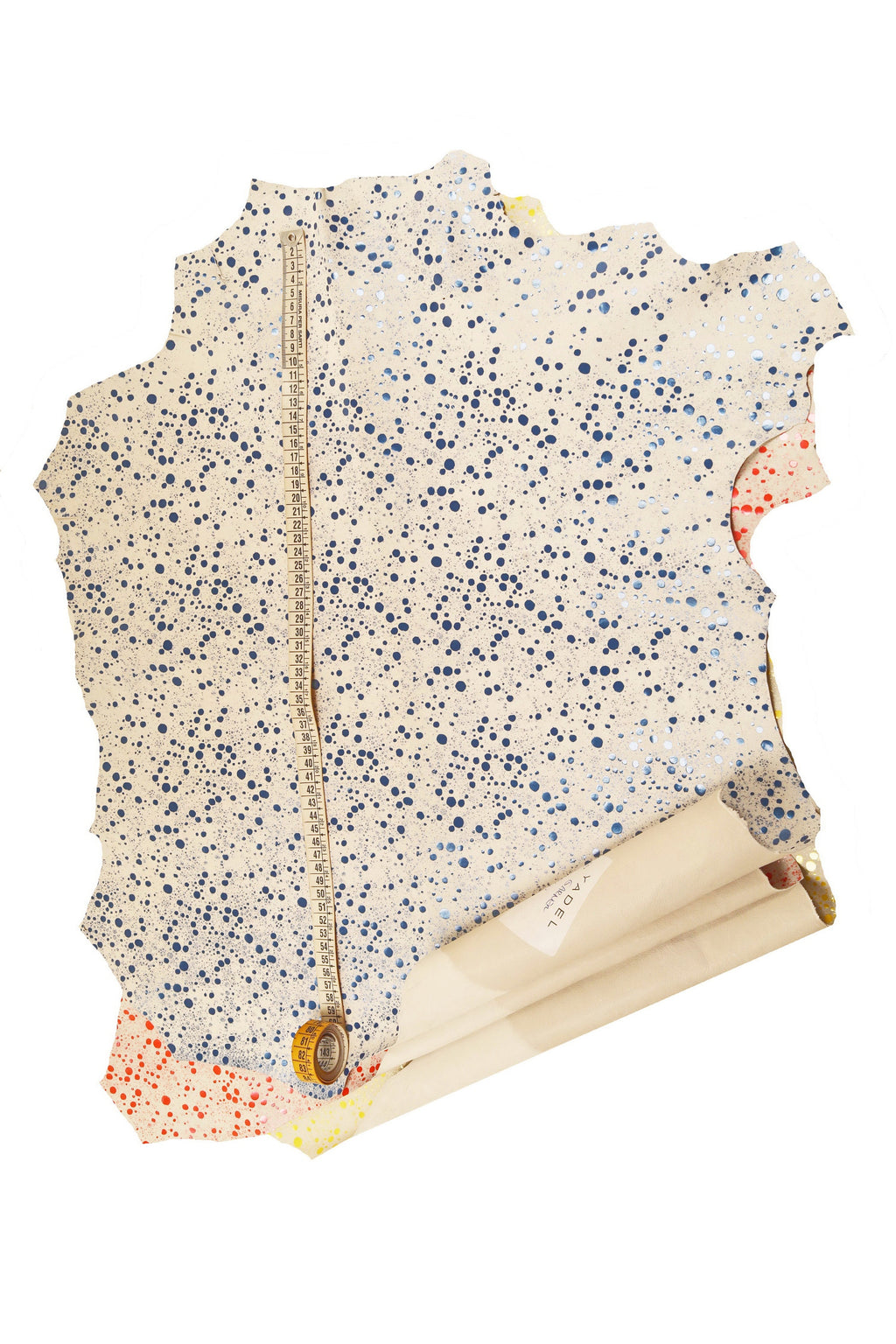 Yellow printed suede goatskin, polka dots textured goatskin, soft fancy skin B15965-ST La Garzarara