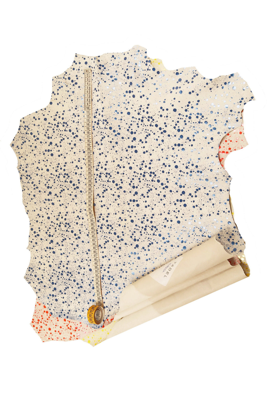 Yellow printed suede goatskin, polka dots textured goatskin, soft fancy skin B15965-ST La Garzarara