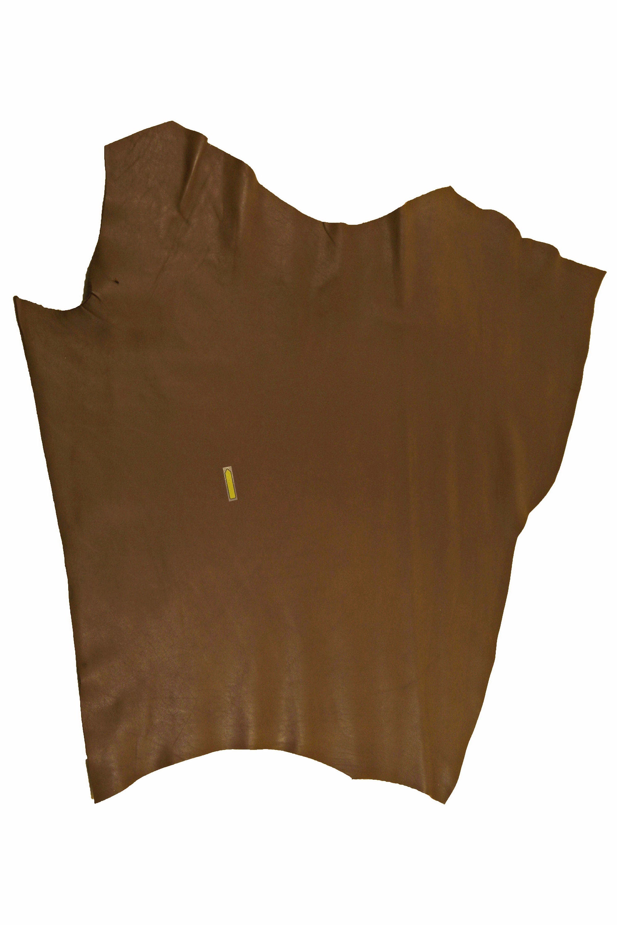 Chocolate brown calf cowhide leather SKIN hide, semi glossy solid color with natural grain for leather goods, B16047-TU La Garzarara
