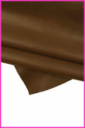 Chocolate brown calf cowhide leather SKIN hide, semi glossy solid color with natural grain for leather goods, B16047-TU La Garzarara