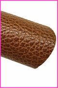 Brown PEBBLE grain printed leather hide, glossy cowhide, embossed calfskin, 1.8 - 2.0 mm B16054-ST La Garzarara