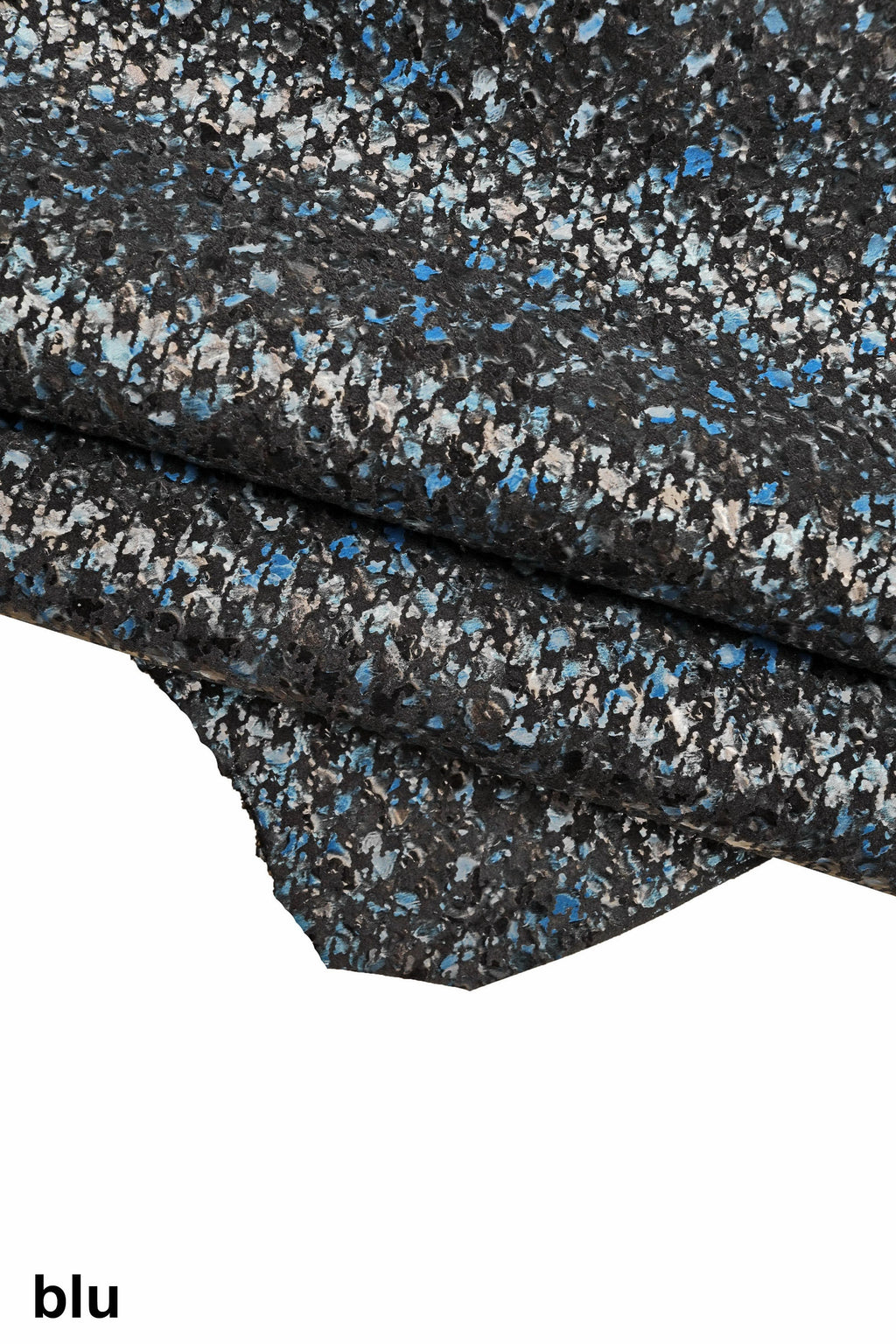 PIED de poule textured leather skin, brown blue gray metallic printed goatskin, bright soft skin B16026-MT(st) La Garzarara