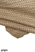 CROCODILE printed leather skin, brown, grey, beige sporty vintage goatskin, soft croc embossed hide B16152-VT La Garzarara