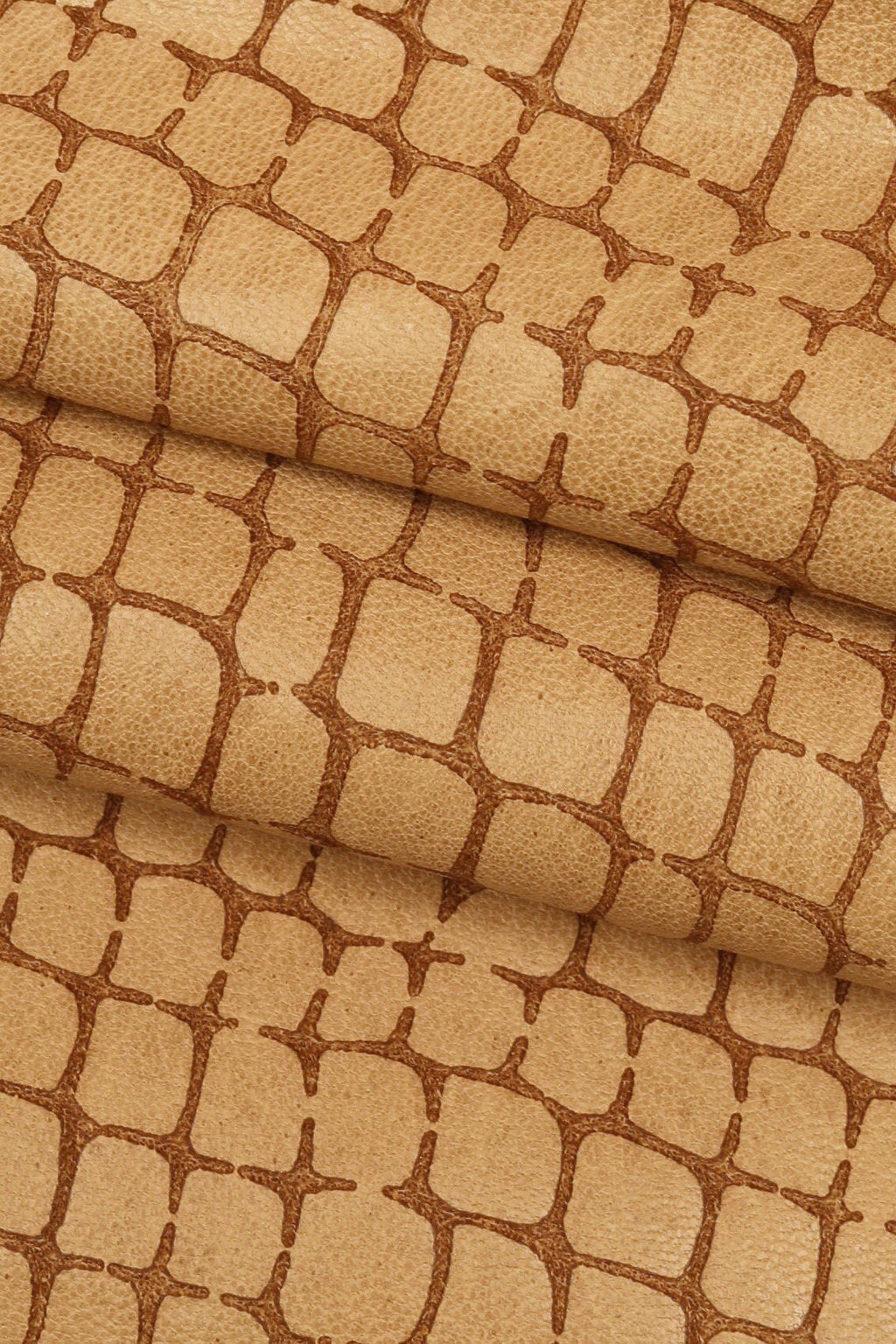 CROCODILE printed leather skin, brown, grey, beige sporty vintage goatskin, soft croc embossed hide B16152-VT La Garzarara