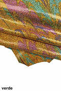 IRIDESCENT metallic goatskin, multicolor crackle printed skin with abstract pattern, soft bright hide B16073-MT(ST) La Garzarara