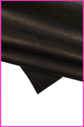 BLACK soft leather hide, smooth silky cowhide, solid color sporty calfskin, 0.9 - 1.2 mm B16075-TB La Garzarara