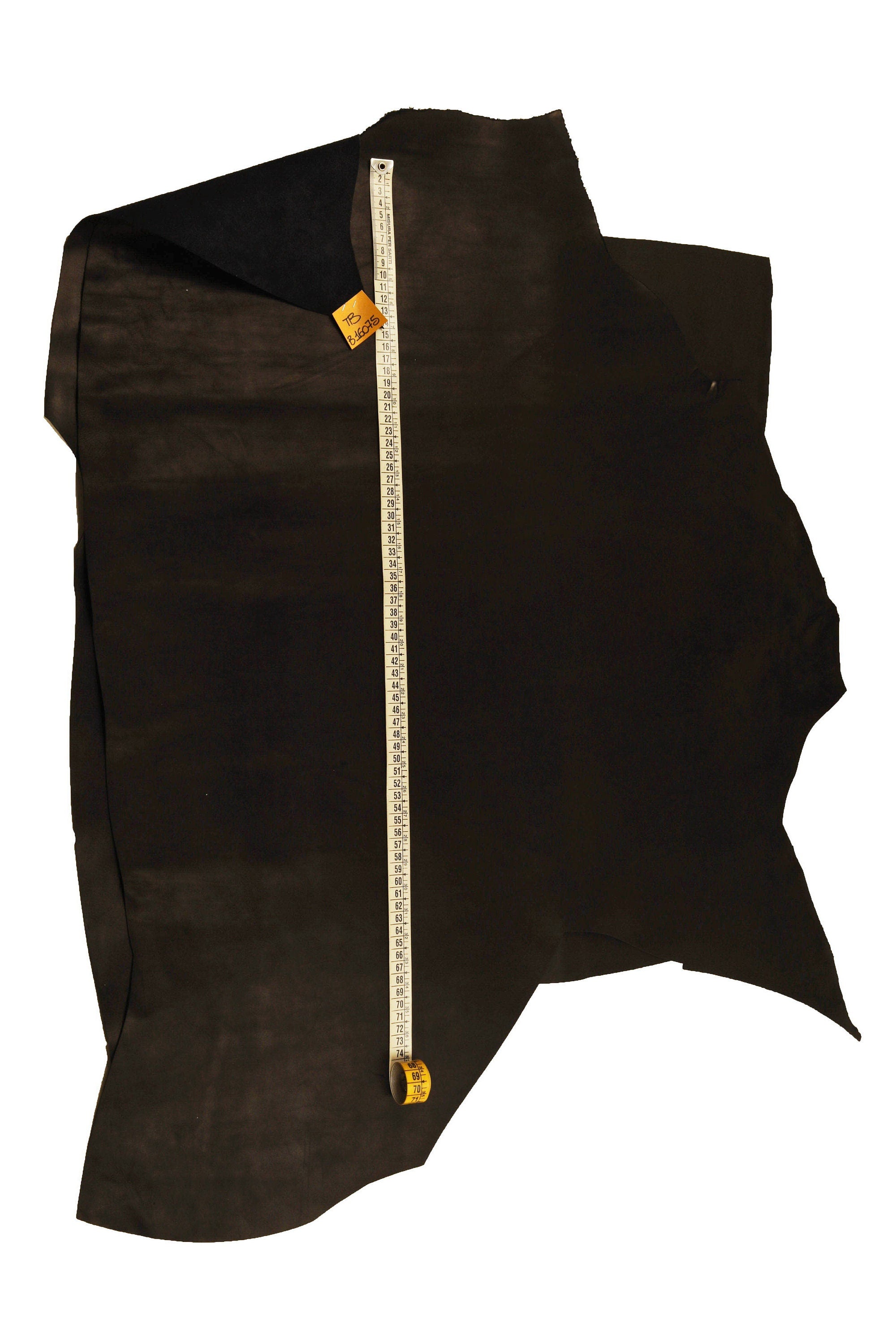 BLACK soft leather hide, smooth silky cowhide, solid color sporty calfskin, 0.9 - 1.2 mm B16075-TB La Garzarara