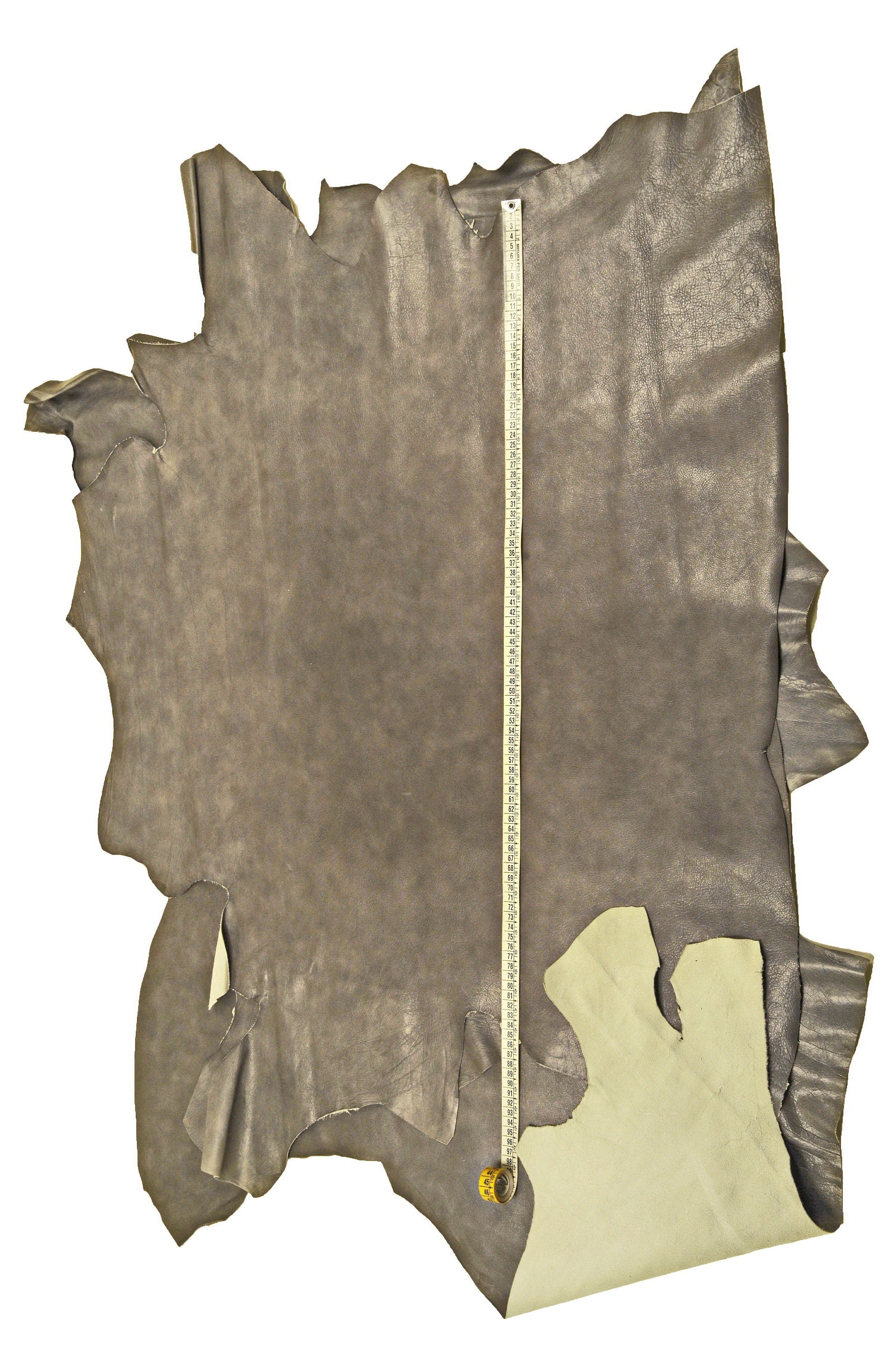 Grained Taupe metallic satin cowhide leather skin, soft grain hide for luxury handbags and fashion B16052-TU La Garzarara