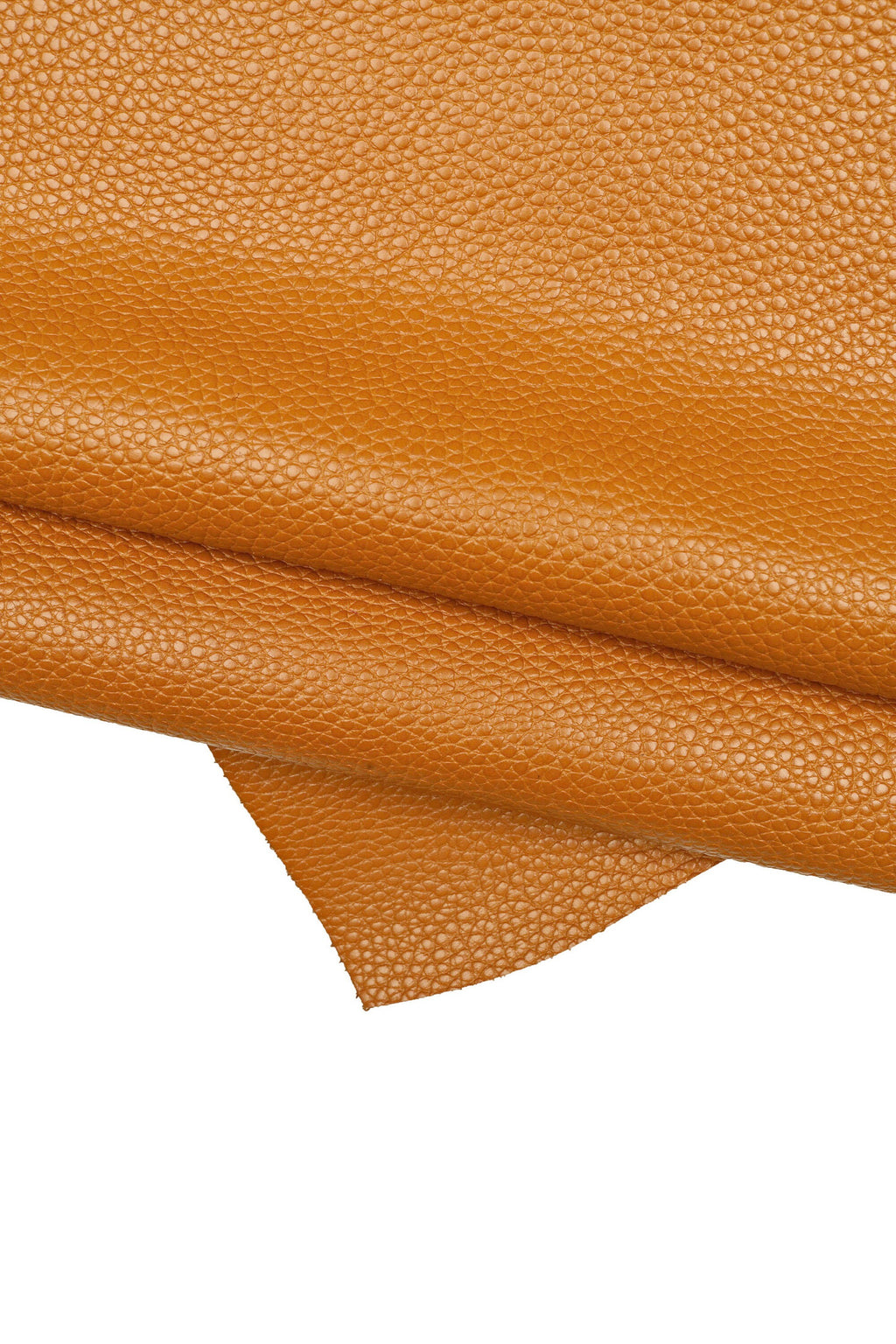 Ochre orange yellow cowhide leather SKIN hide, glossy pebbled grain cow 1.4–1.6 mm for bags, B16120-TU La Garzarara