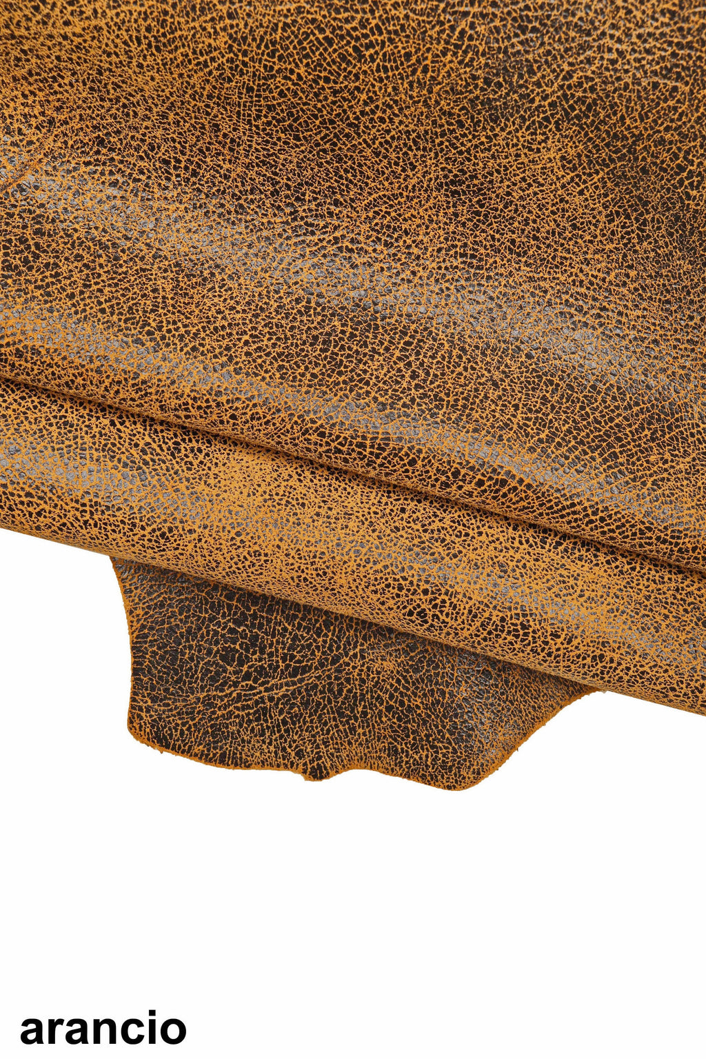 Vintage cracked leather hide distressed look, textured suede goat leather skin for bags accessories B16122-ST La Garzarara