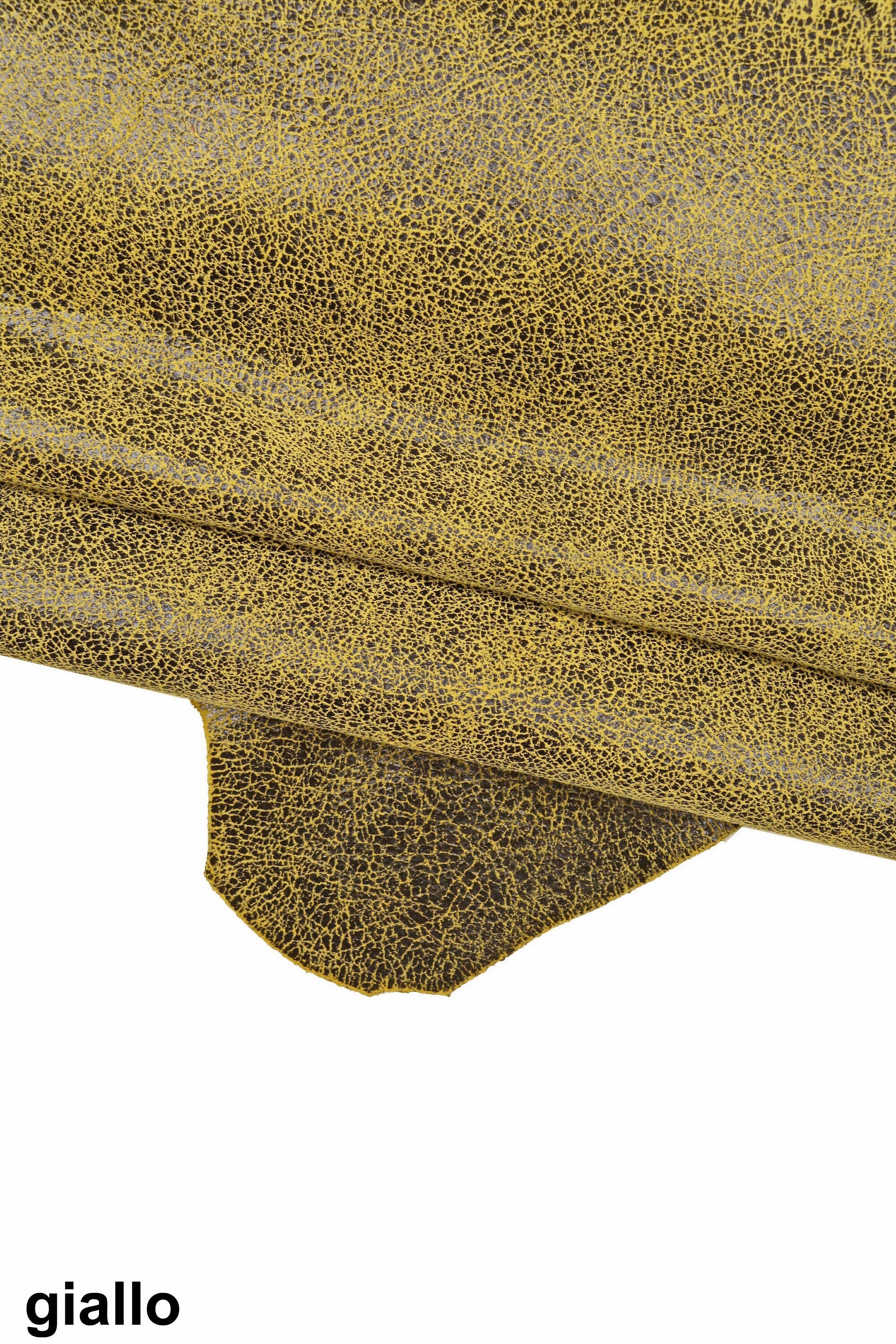 Vintage cracked leather hide distressed look, textured suede goat leather skin for bags accessories B16122-ST La Garzarara