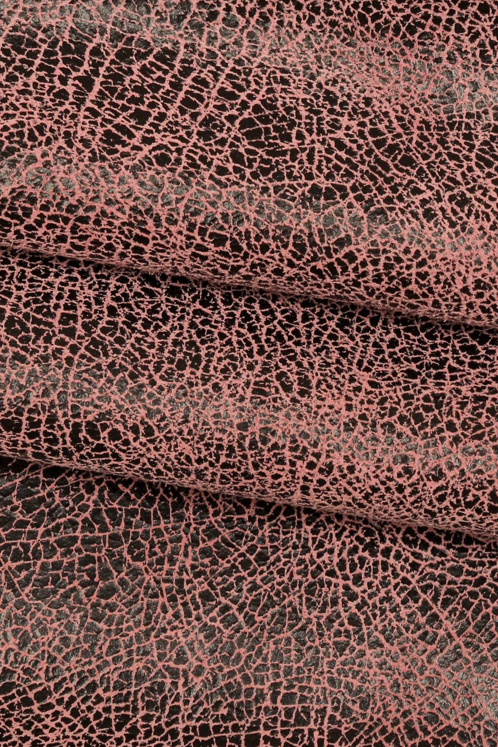CRACKLE printed LEATHER, brown, grey, pink soft textured suede goatskin, crack pattern on skin B16123-ST La Garzarara