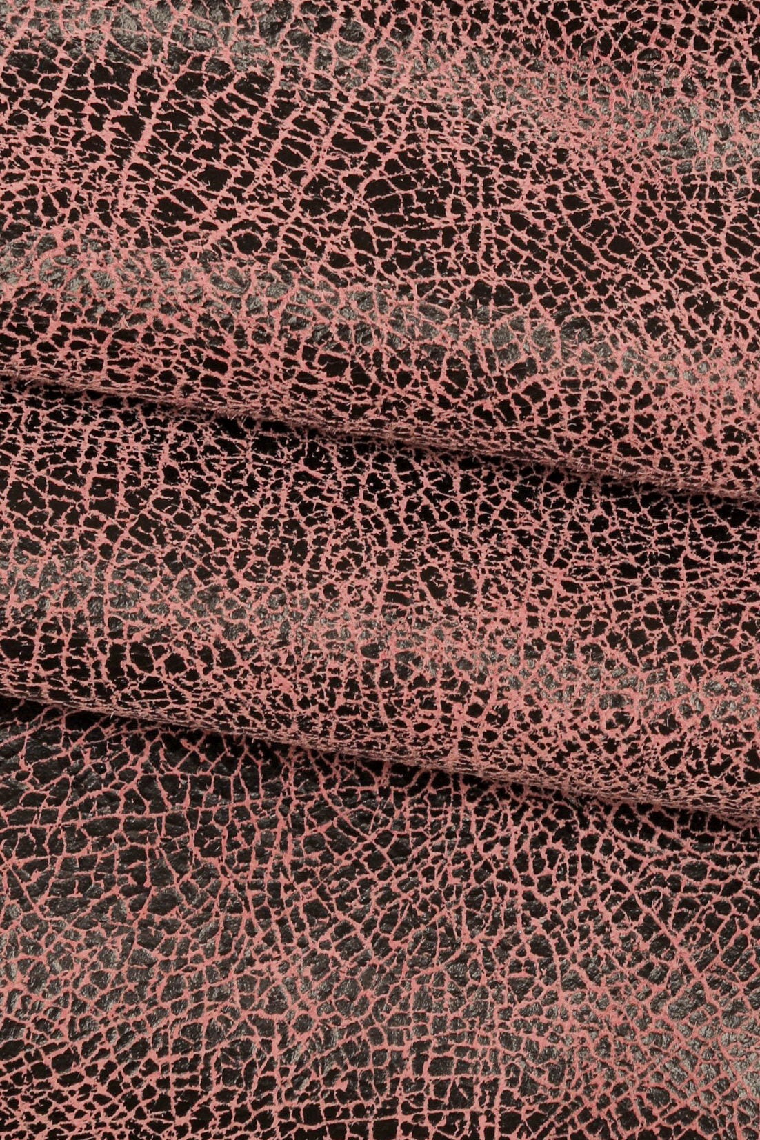 CRACKLE printed LEATHER, brown, grey, pink soft textured suede goatskin, crack pattern on skin B16123-ST La Garzarara
