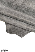 CRACKLE printed leather skin, greyish green, purple, grey soft textured suede goatskin, crack pattern on skin B16125-ST La Garzarara