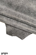 CRACKLE printed leather skin, greyish green, purple, grey soft textured suede goatskin, crack pattern on skin B16125-ST La Garzarara