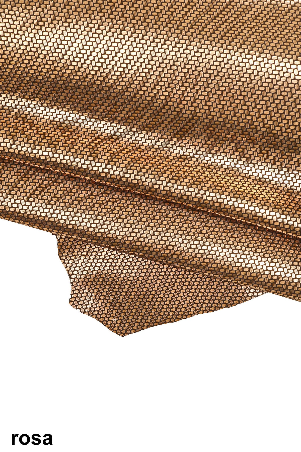 Geometric METALLIC leather skin, light gold, bronze, pink, green, steel textured goatskin, soft printed suede B16150-MT(st) La Garzarara