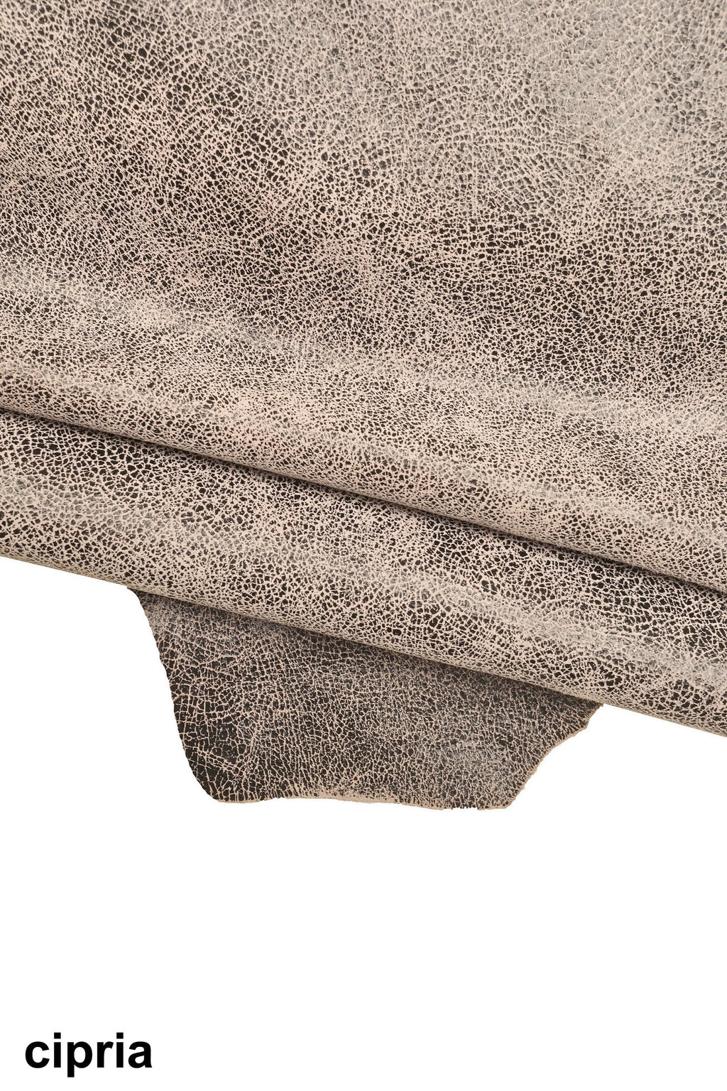 Antiqued leather hide distressed look, vintage effect crackled leather skin, rustic suede leather for bags belts B16126-ST La Garzarara