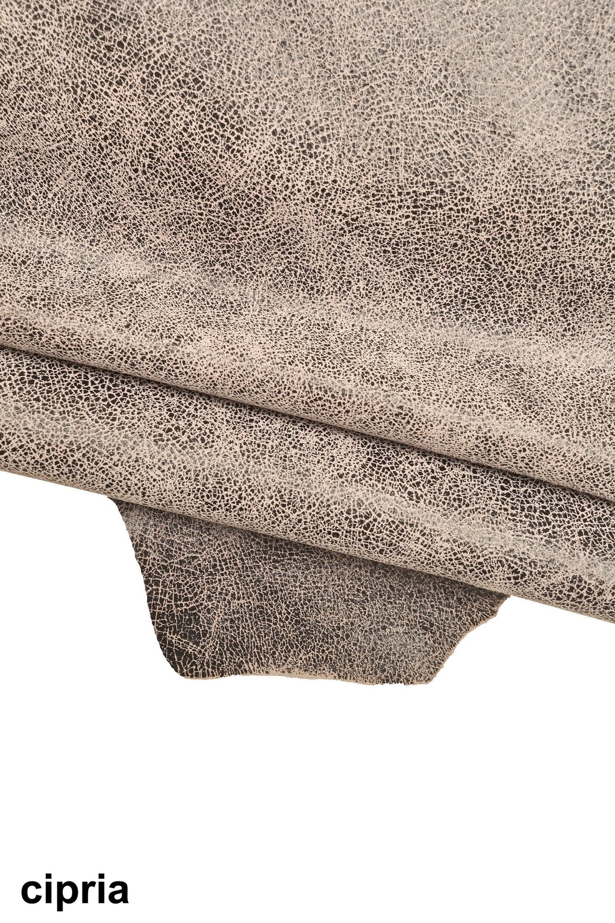 Antiqued leather hide distressed look, vintage effect crackled leather skin, rustic suede leather for bags belts B16126-ST La Garzarara