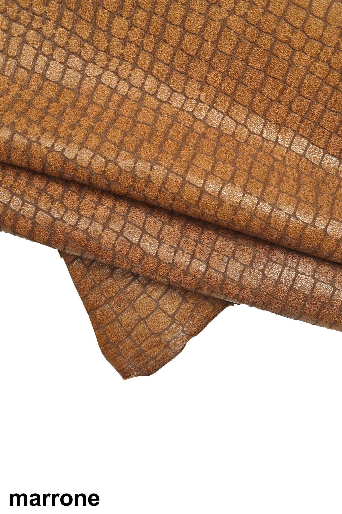 CROCODILE printed leather skin, brown, grey, beige sporty vintage goatskin, soft croc embossed hide B16152-VT La Garzarara
