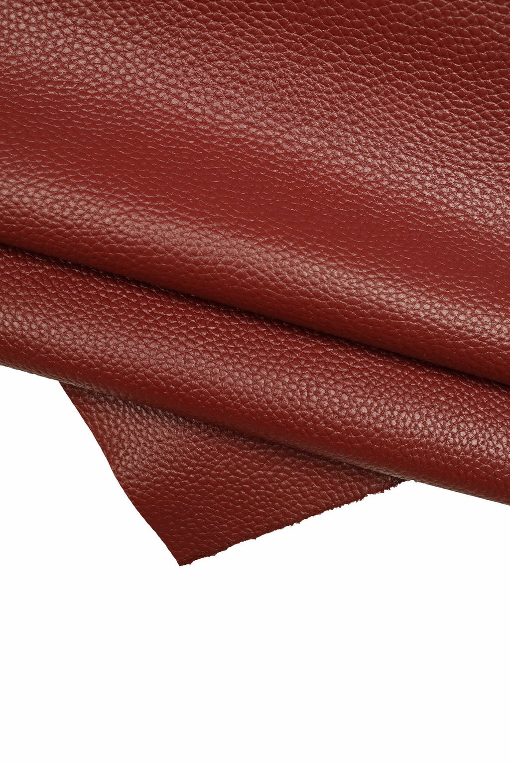 RED textured grain leather, embossed thick cow, PEBBLE grain dark red cowhide, grainy for bags 1.3-1.5 mm B18848-TU La Garzarara