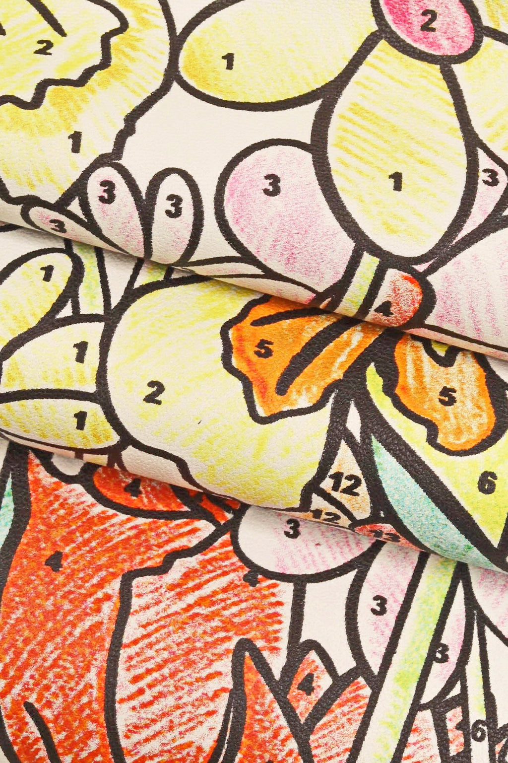MULTICOLOR FLORAL printed leather skin, colorful flower print on lambskin, soft textured sheepskin b16241-st