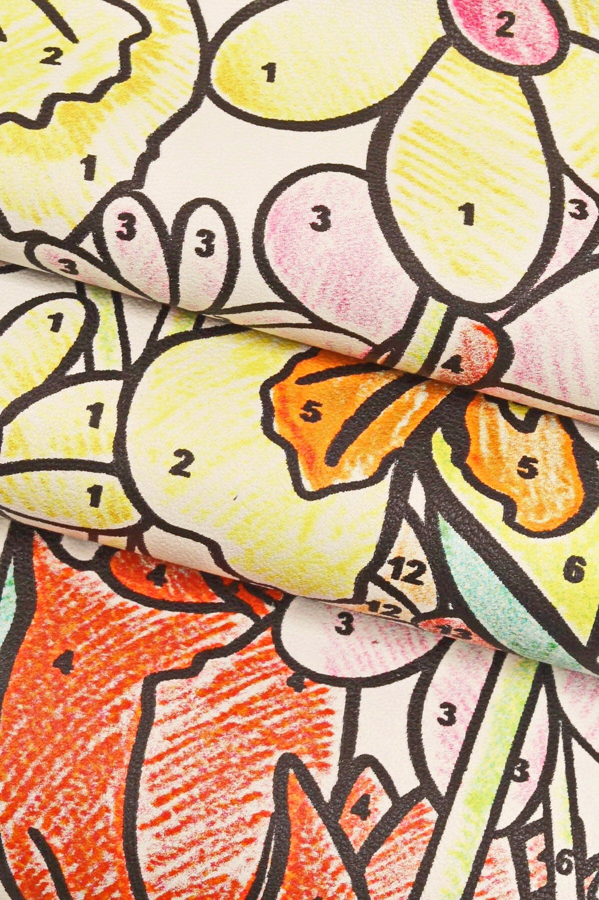 MULTICOLOR FLORAL printed leather skin, colorful flower print on lambskin, soft textured sheepskin b16241-st
