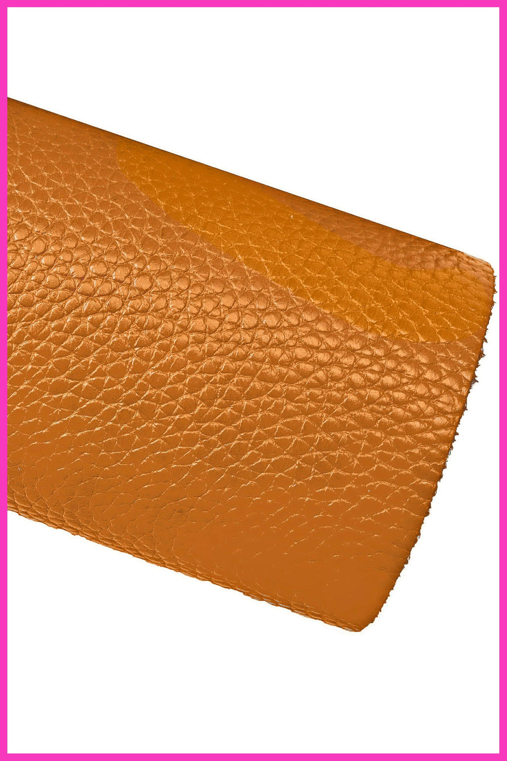 Ochre orange yellow cowhide leather SKIN hide, glossy pebbled grain cow 1.4–1.6 mm for bags, B16120-TU La Garzarara