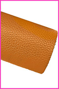Ochre orange yellow cowhide leather SKIN hide, glossy pebbled grain cow 1.4–1.6 mm for bags, B16120-TU La Garzarara