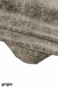 Distressed Suede Leather skins – Antique Soft Goat in Gray, Green & Red, Vintage crackled hides B16124-ST La Garzarara