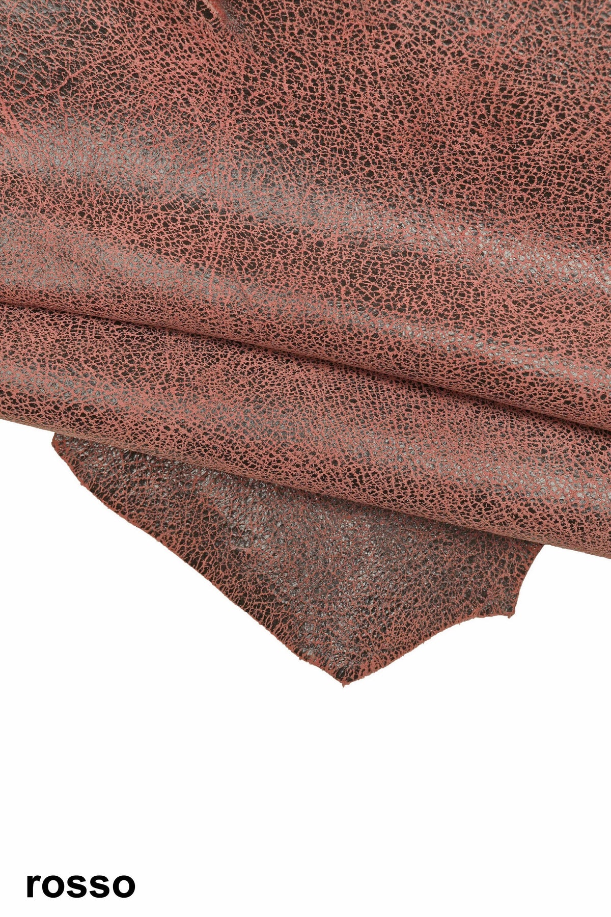 Distressed Suede Leather skins – Antique Soft Goat in Gray, Green & Red, Vintage crackled hides B16124-ST La Garzarara
