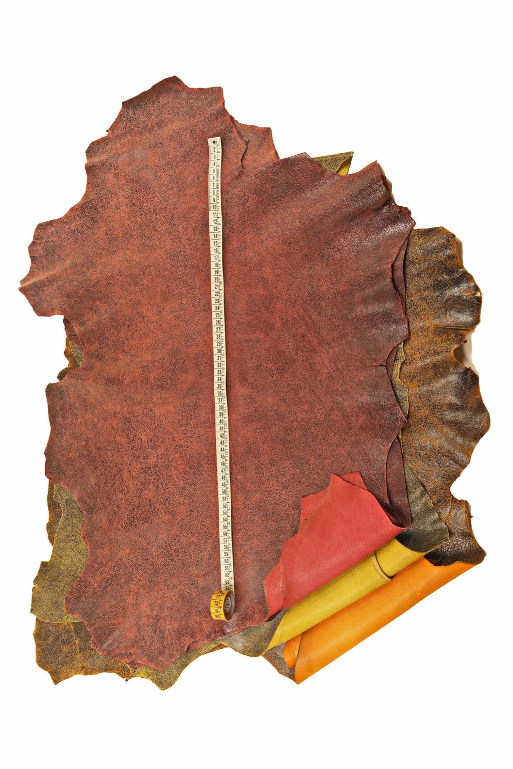 Vintage cracked leather hide distressed look, textured suede goat leather skin for bags accessories B16122-ST La Garzarara