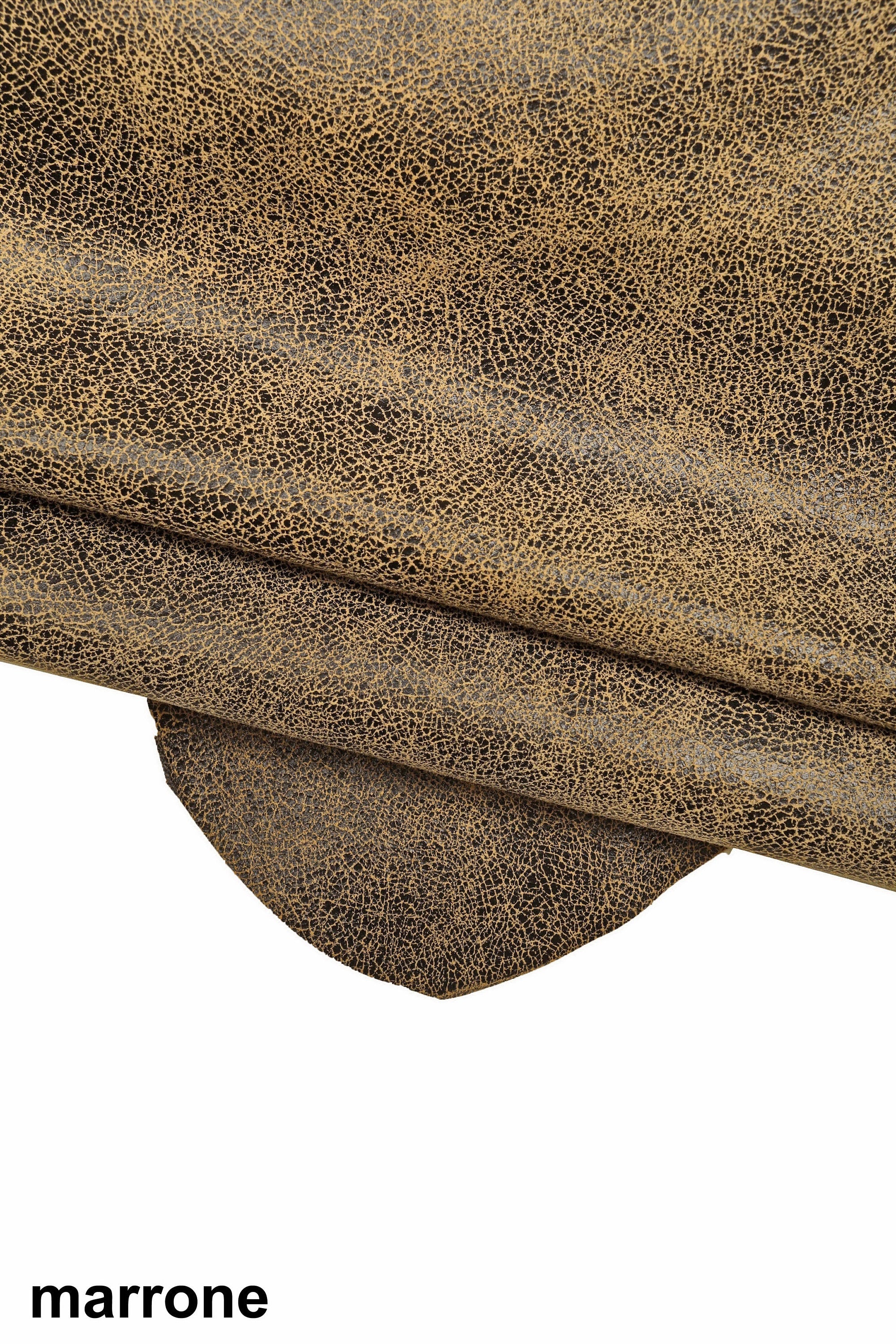 CRACKLE printed LEATHER, brown, grey, pink soft textured suede goatskin, crack pattern on skin B16123-ST La Garzarara
