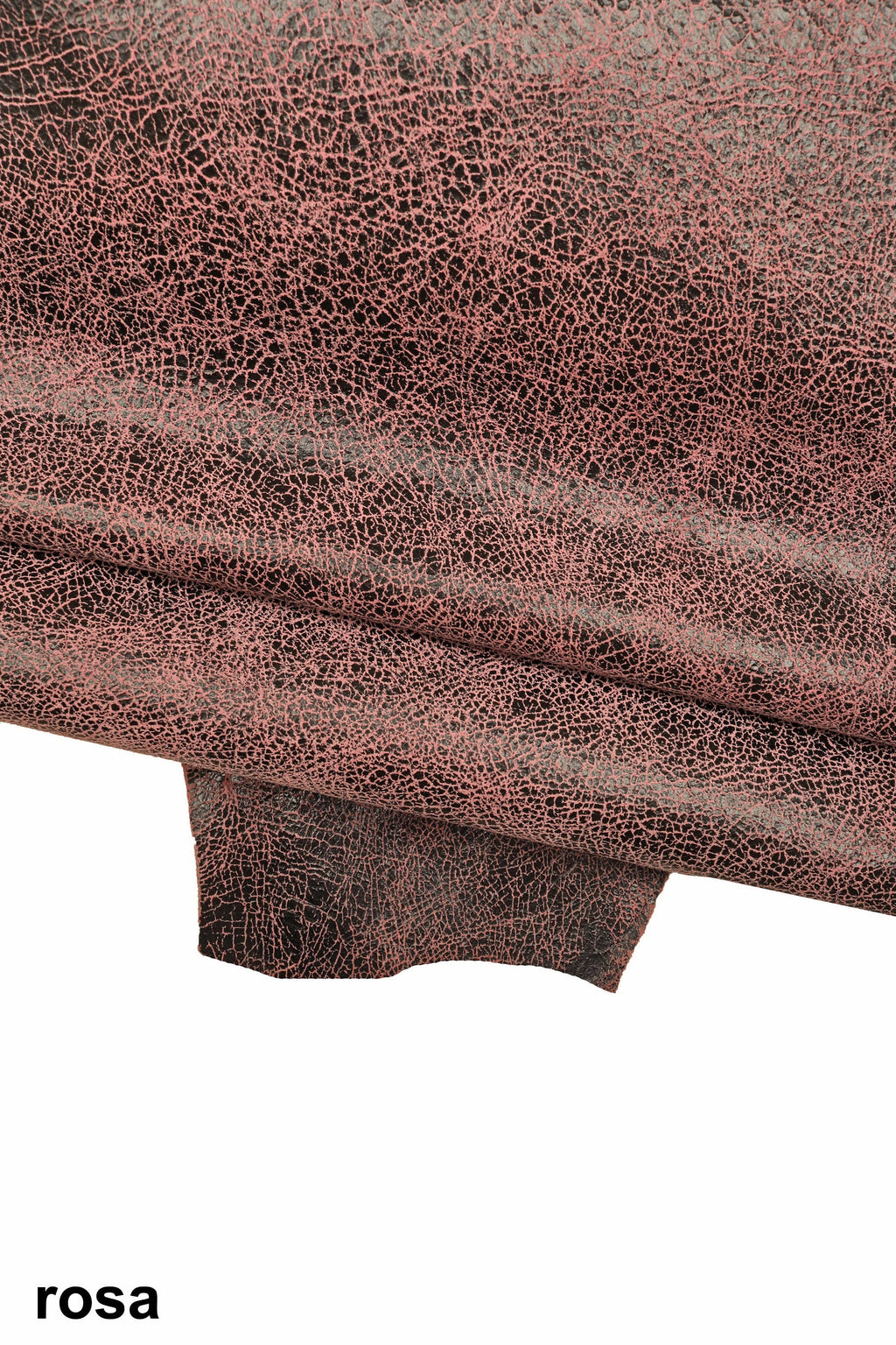 CRACKLE printed LEATHER, brown, grey, pink soft textured suede goatskin, crack pattern on skin B16123-ST La Garzarara