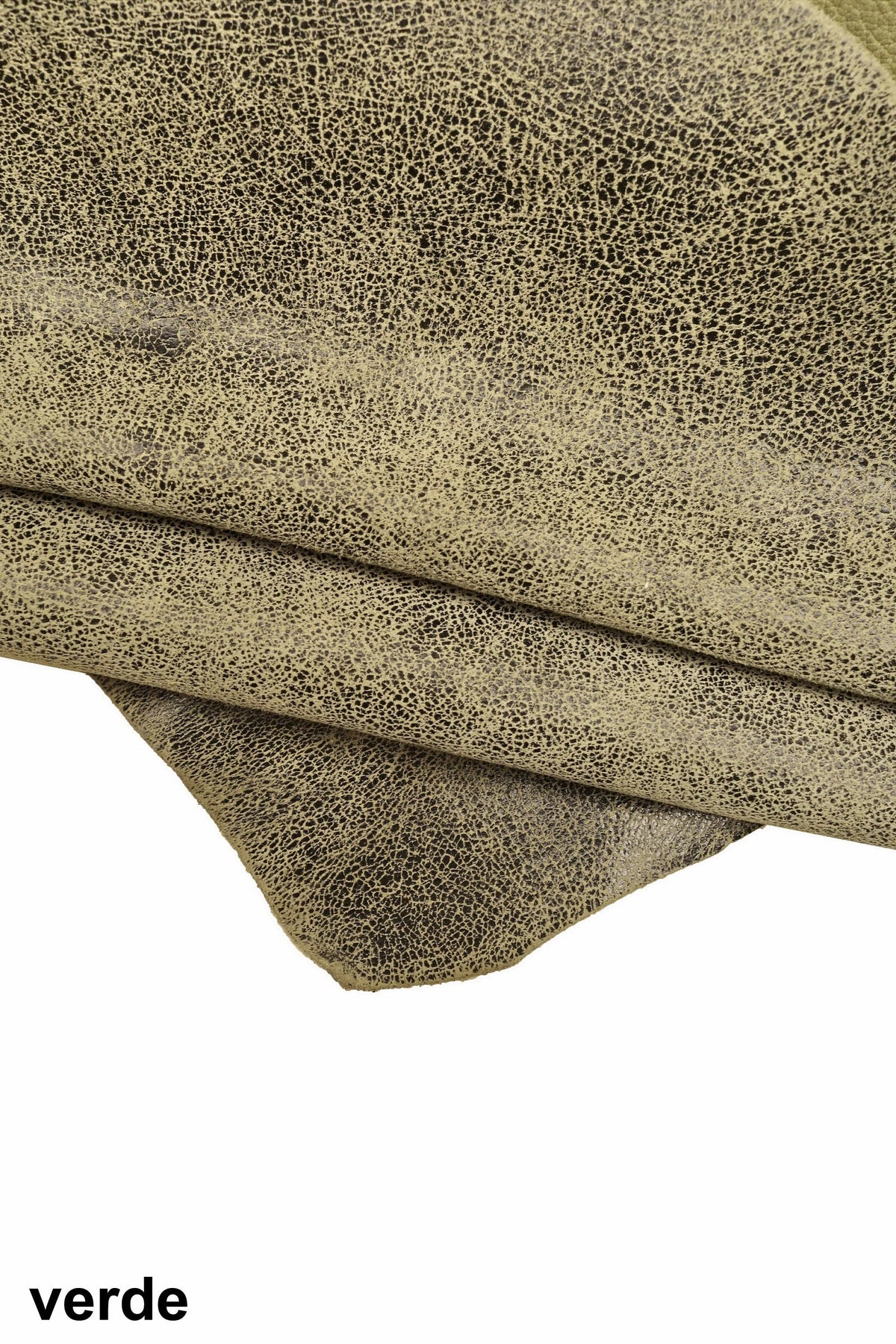 CRACKLE printed leather skin, greyish green, purple, grey soft textured suede goatskin, crack pattern on skin B16125-ST La Garzarara