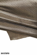 Geometric METALLIC leather skin, light gold, bronze, pink, green, steel textured goatskin, soft printed suede B16150-MT(st) La Garzarara