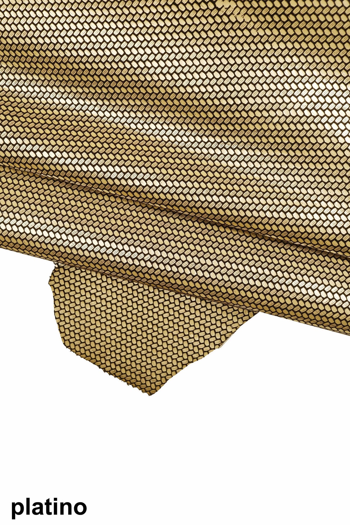 Geometric METALLIC leather skin, light gold, bronze, pink, green, steel textured goatskin, soft printed suede B16150-MT(st) La Garzarara